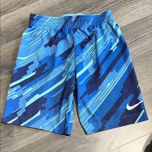 Nike Kids Blue and Navy Patterned Shorts